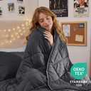 MUXHOMO 5 Pieces Twin XL Comforter Set, Reversible Bed in a Bag Twin XL Size, All Season Bedding Set with Comforter, Flat Sheet, Fitted Sheet, Pillowcases & Shams, Dark Grey & Light Grey