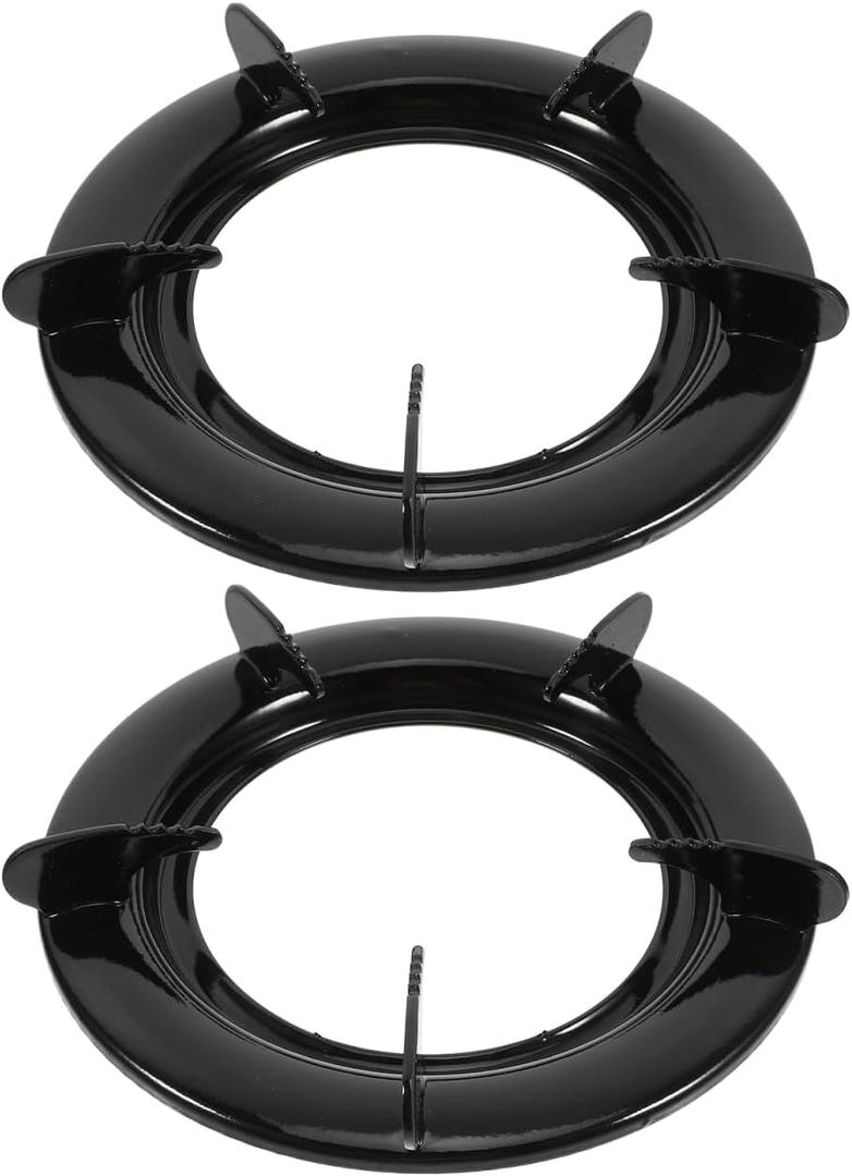 DOITOOL Cast Iron Wok Ring for Gas Stove, 2 Pack Universal Non-Slip 9 Inch Wok Support Rack Stand Burner Grate Replacement Parts, Gas Stove Stand Rack Accessories