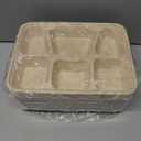 50 Pack 6 Compartment Disposable Plate, Heavy Duty Divided Paper Plates for Dinner, Microwavable Freezer Safe School Food Lunch Platter Tray for Party Dinner Buffet
