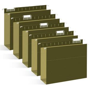 Extra Capacity Hanging File Folders, RAZCC 30 Pack Letter Size Reinforced Hanging Folders with Heavy Duty 3 Inch Expansion for Bulky Files, Filing Cabinet, Adjustable Tabs, Green