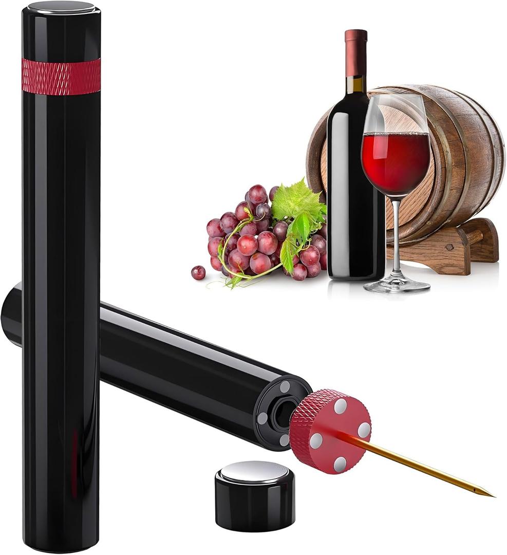 Mini Wine Opener | Travel Portable Pocket Air Pressure Pump Wine Bottle Opener | Assemblable Design Corkscrew 7S Quick Bottle Opening | for Home, Restaurant, Party,Wine Lovers (Red)