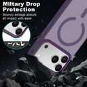 Magnetic for iPhone 17 Pro Max Case (Compatible with MagSafe) (Military Grade Drop Protection) Slim Translucent Matte Shockproof with Anti-Fingerprint Phone Case, Purple