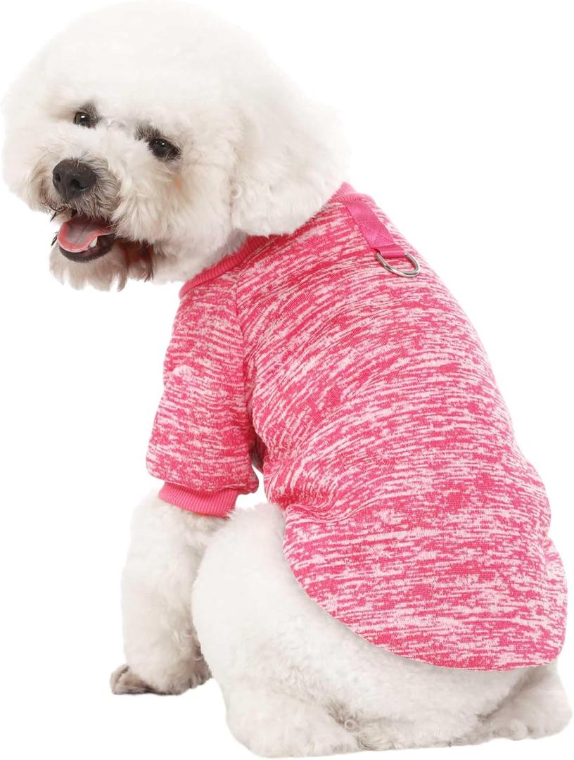 Dog Sweater, Dog Sweaters for Small Dogs, 2 Pack Warm Soft Pet Clothes for Puppy, Medium Large Cat, Dogs Girl or Boy, Dog Shirt for Winter Christmas (Purple+HotPink, XX-Small)
