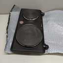 Elite Gourmet EDB-302BF Countertop Double Cast Iron Burner, 1500 Watts Electric Hot Plate, Temperature Controls, Power Indicator Lights, Easy to Clean, Black