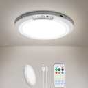 HLCZLUZ Rechargeable Motion Sensor Ceiling Light Indoor Outdoor w/Remote, 7.08 Inch Battery Operated Flush Mount Ceiling Light 3000K 4000K 6000K 400LM Dimmable for Closet Hallway Laundry Stairs (2)