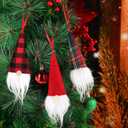 2 x Skylety Skylety Gnome Ornaments Christmas Hanging Buffalo Plaid Decor for Christmas Tree Scandinavian Decorations Santa Gnome Tomte Plush Ornaments Bulk