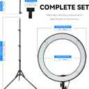 18-Inch Ring Light, 55W Dimmable 5500K Light with 240 LEDs Color Filter, Soft Tube and Carrying Bag for YouTube, TikTok, Selfies and Photography, Compatible with Camera and Smartphones