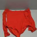 PINKMSTYLE Womens Square Neck Mesh Long Sleeve Bodysuit Shapewear Corset Tops Sexy Concert Outfits Party Shirts (Medium, Red)