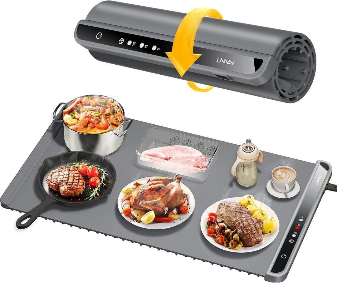 Warming Mat for Food,Food Warming Mat,Electric Warming Tray for Buffets Party and Home Daily Use,Heating Fastly in 10s,Portable Design,Timed Function for Your Family.