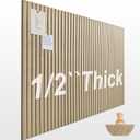 Large Cork Boards for Walls 48"x 36" - 1/2 Thick Bulletin Board, 12 Pack Felt Wall Tiles with Slat Wall Paneling, Pin Board Corkboards for Office - Tan