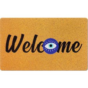 Mindsoft Evil Eye Door Mat Evil Eye Welcome Rugs Doormats 18 x 30 Inch Funny Welcome Mats Non Slip Front Door Rug Outdoor Indoor