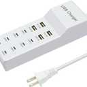 USB Charger, 12-Port Charging Station (4 USB-A Ports and 8 USB-C Ports) Compatible with Multiple Devices for iPhone 15/14/13/12Pro, Tablet PC, Smartphone