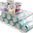 iDesign Soda Can Organizer with Lid for Pantry or Refrigerator - Clear - Made in USA