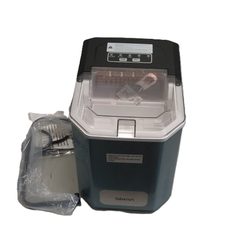 Silonn Ice Maker Countertop Machine with Handle, 26lbs in 24h, 9 Ice Cubes Ready in 6 Mins, Self-Cleaning Ice Makers with Basket and Scoop, Ideal for Home, Kitchen, Camping, RV