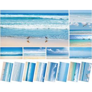 8 Pcs Fluorescent Light Covers with 80 Magnets Decorative for Classroom Ceiling Light 4 x 2 Feet Magnetic Light Covers Filter Easy Install for Office Hospitals & Home Drop Ceiling Supplies (Beach)