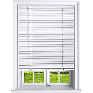 Redi Shade No Tools Easy Lift Trim-at-Home Cordless Pleated Light Blocking Fabric Shade White, 48" W x 64" L, (Fits windows 31 in - 48 in)