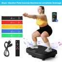 SoftGym Vibration Plate Exercise Machine for Lymphatic Drainage,Power Vibrate Stand Shake Board 450 Lbs Capacity Whole Body Workout Waver with Fitness Resistance Bands Weight Loss Gifts for Women Men