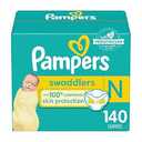 Pampers Swaddlers Diapers, Size 0 (up to 10 lbs), 140 Count, Absorbent, Keeps Baby Dry and Comfortable, Skin Safe Disposable Baby Diaper 
