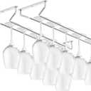 CUKE2BEET 15.7 Inch Stainless Steel Wine Glasses Rack Under Cabinet Stemware Rack, Rust Resistant