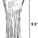 Dicunoy Set of 2 Glass Flower Vase, 9.5" Large Flower Vases for Centerpieces, Modern Clear Heavy Duty Crystal Tall Cylinder Flared Vase for Rose Bouquet, Home, Wedding, Living Room, Office