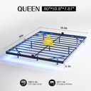 Liians Queen Size Floating Bed Frame with USB Charging Station and LED Lights, Modern Metal Platform Bed Frame with Mattress Slide Stopper, Noise Free No Box Spring Needed and Easy Assembly