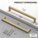 Goldenwarm 30 Pack 6-1/4 Inch Solid Cabinet Handles Champagne Bronze Cabinet Pulls Kitchen Drawer Handles Slim Square Bar Drawer Pulls Zinc Alloy Champagne Dresser Hardware for Cupboard Bedroom