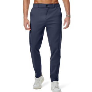 Men's Chino Pants Casual Elastic Waist Tapered Golf Trousers, Large