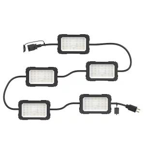 Construction Lights String Temporary Lighting,100ft Work String with 10 High Intensity Led Light 20000 Lumens