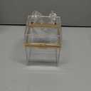 WJCD Cute Clear Acrylic Plastic Neon Hard Frame Party Clutch Purse with Gold Chain Strap (Transparent)