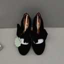 Mostrin Fashion Vintage Womens Small Bowtie Platform Pumps Ladies Sexy High Heeled Shoes (Black, 6)