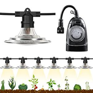 Espird 6-Light LED Grow Light Plant Growing Lamps with Timer, Outdoor Waterproof Grow Light String for Greenhouse, Full Spectrum Grow for Seeding Veg Flowers