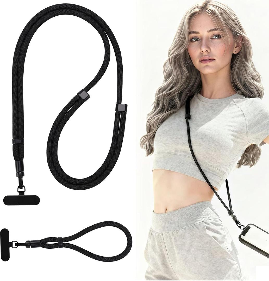 2 Pack Phone Lanyard Adjustable Crossbody Phone Strap and Phone Wrist Strap