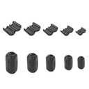 80Pcs Clip-on Ferrite Ring Core RFI EMI Noise Suppressor Cable Clip for 3mm/5mm/7mm/9mm/13mm Diameter Cable Power Cord, Black