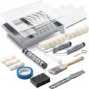 VOOMEY 17 Piece Paint Roller Kit - Paint Rollers 9"4", Paint Roller FramePaint Trays, Microfiber Roller Cover, Paint Kit for House Painting,Paint Brushes for Painting Walls