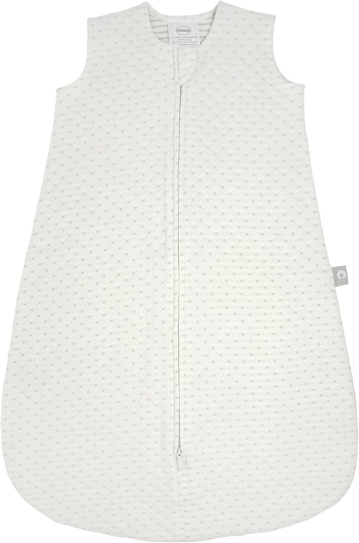 Boppy Baby Sleep Sack 12-18 Months, Wearable Blanket 1 TOG, 100% Cotton, 2-Way Zipper for Easy Diaper Changes, Baby Sleeping Bag, Machine Washable, Cream Quilt-Textured Knit
