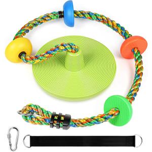 ZNCMRR Tree Swing Climbing Rope, Heavy Duty Swings Seat Replacement for Kids Disc Rope Climbing Swings Seat for Tree Indoor Outdoor Playground Swing Set Accessories(Leaf Green)