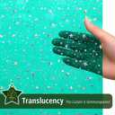 Green Holographic 3D EVA Shower Curtain Liner Glitter Star, 72x72 Premium Light Weight Plastic Bathroom Shower Curtain with Rustproof Metal Grommets for Shower Stall, Bathtubs(No Hooks)