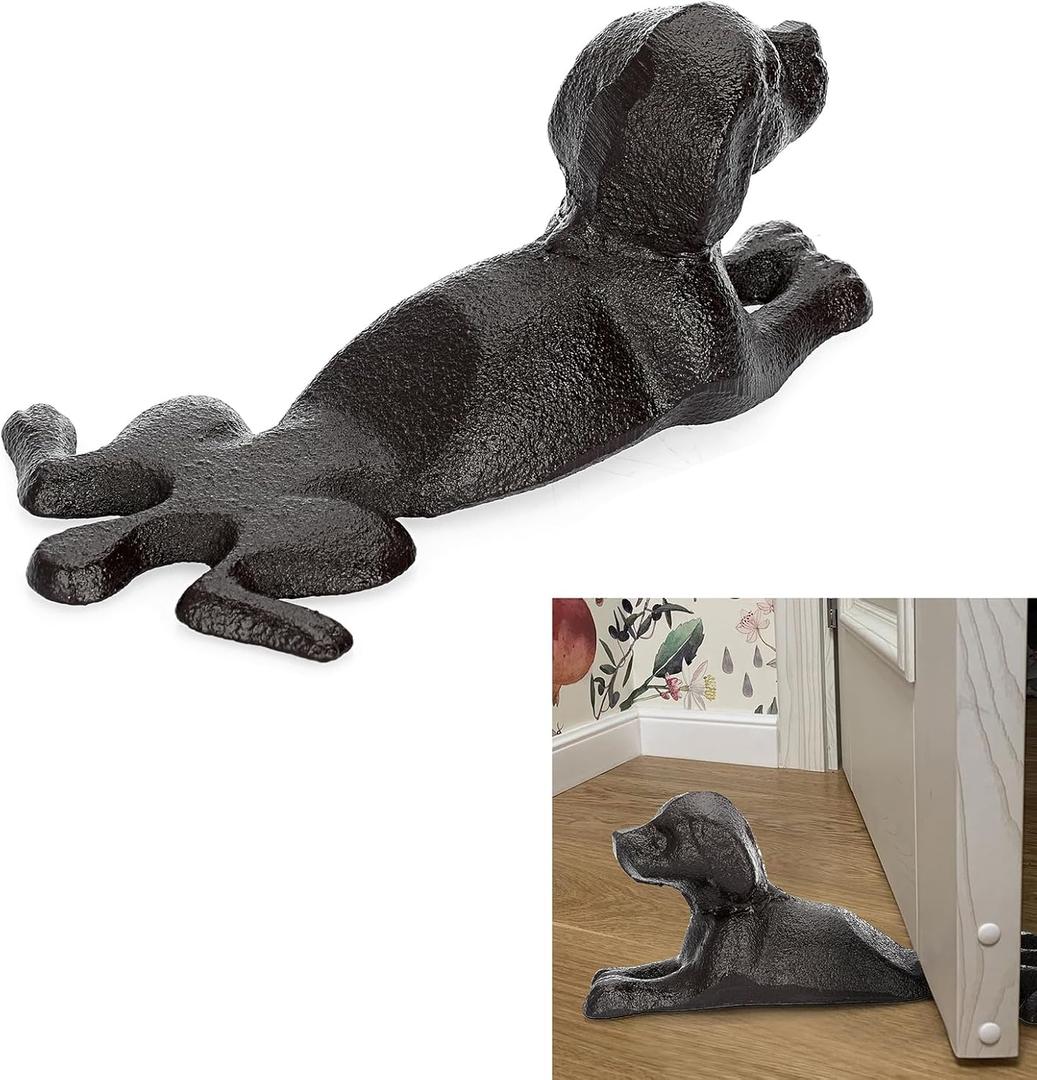 Sumnacon Cast Iron Door Stop - Heavy Duty Rustic Door Stopper Avoid Drilling Hole, Vintage Metal Door Wedge on Floor Surface for Home Office Commercial Industrial Dachshund