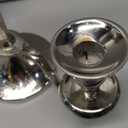 Deco 79 Aluminum Metal Scroll Decorative Candelabra Candlestick Holder, Candlestand 14" x 6" x 14", Silver