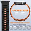 Bandletic Watchband Compatible with Apple Watch Ultra Band/Apple Watch Ultra 2 Band - Durable Silicone Magnetic Bands for iWatch Series 11 10 46mm, 9/8/7 45mm, SE3/6/5/4 44mm, 3/2/1 42mm, Black/Orange