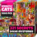 QUOKKA 1000 Piece Jigsaw Puzzle for Adults Knightly Cats  Puzzles for Adults 1000 Pieces Premium Box Packaging - Extra Fun Whimsical Cat Challenges - Perfect for Relaxation & Creativity& Gift Giving