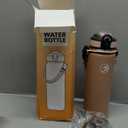 GOSWAG Insulated Sports Water Bottle, 24oz 2 Lids(with Straw/No Straw), Stainless Steel Water Bottles with Paracord Handle, Insulated Bottle with Double-Wall Vacuum Insulation (Matte Latte Brown)