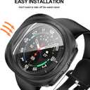 3 x 2+2 Pack for Samsung Galaxy Watch Ultra 2025/Galaxy Watch 7 Ultra Screen Protector Case 47mm, Hard PC Bumper Cover with Anti-Fog Tempered Glass Screen Protector (Black)