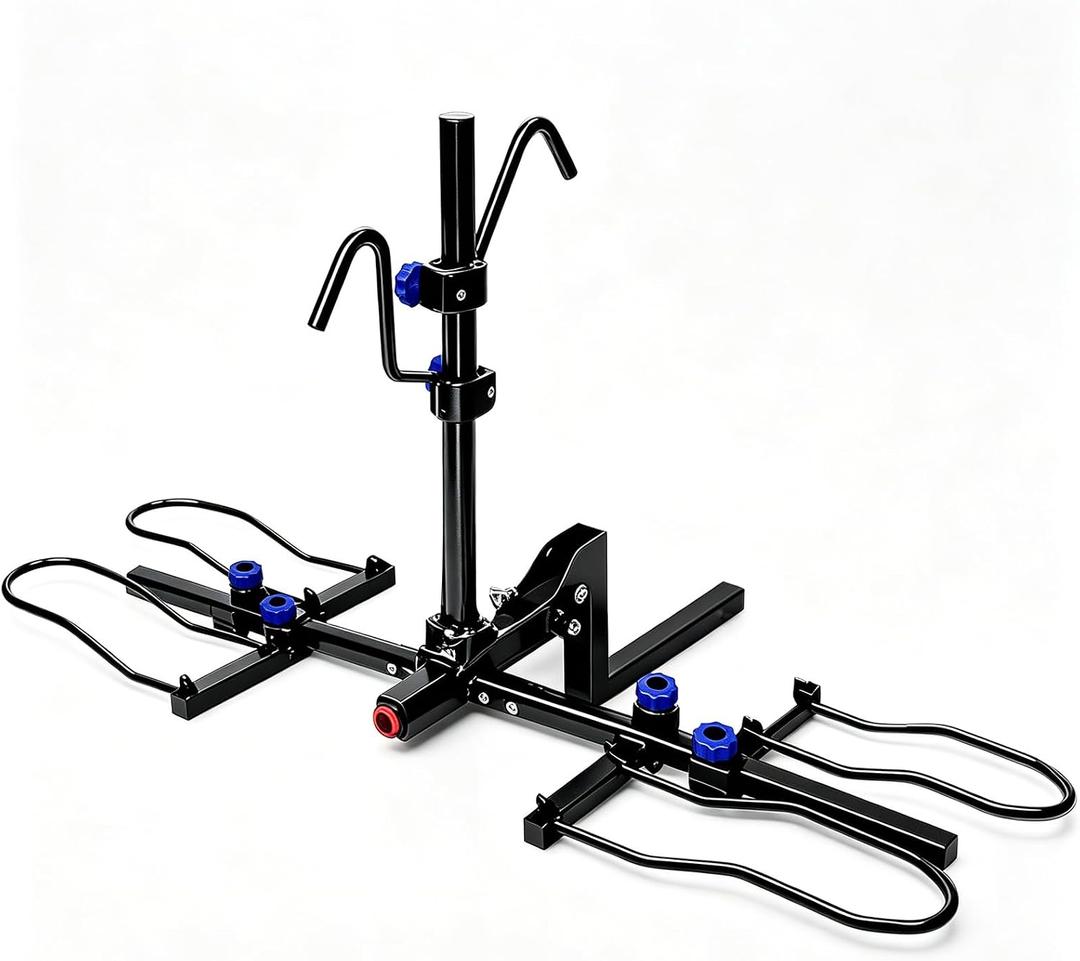 Bike Rack Hitch Carrier for Car, Foldable 2-Bike Rack, 200 lbs Capacity Fits Fat Tire & Standard Bikes, for SUV Truck RV