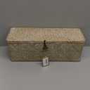 Whitewash Seagrass Tank Basket with Lid Woven Toilet Roll Storage Basket with Sections Rectangular for Organize Snack Toys (Large Compartment 16.5inch L x 5.5inch W x 5.5inch H)