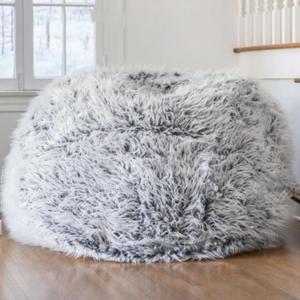 Faux Fur Bean Bag Cover Without Filler Beanbag Chair Pouf Bed Ottoman Puff Salon Christmas Deco Futon Sac 2.32ft x 2.32ft