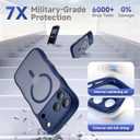 for iPhone 17 Pro Max Case for Women Girls,Compatible with MagSafe,Camera Control,Full Camera Protection, Cute Wave Magnetic Phone Case for iPhone 17 Pro Max,Dark Blue