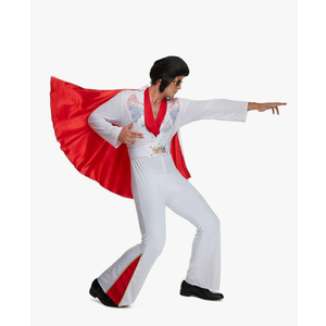 Morph Vegas Rockstar Costume Adult Men Disco Jumpsuit 70s Halloween Outfit for Men Party Wear XL