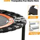 40"/48" Foldable Mini Trampoline Load 330lbs, Portable Exercise Rebounder with Durable Bungee Band, Fitness Trampoline for Adults and Kids