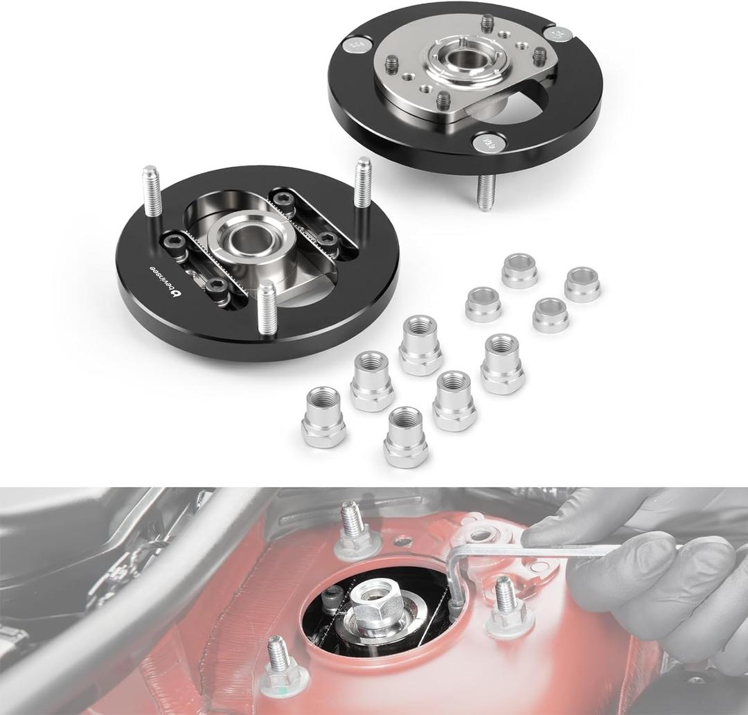 Bevinsee Front Adjustable Camber Plates Compatible with E90 E91 E92 E93 E81 E82 E87 E88 RWD X1 E84, Replaced 31306775098, 31306760943